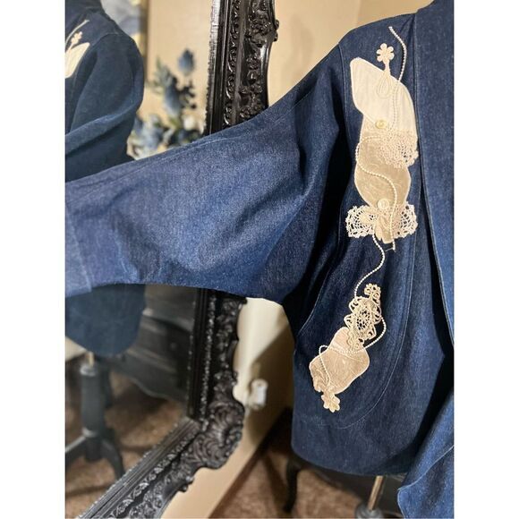 Vintage Pat Hardison Original Appliquéd Denim Jacket Size M - Picture 3 of 5